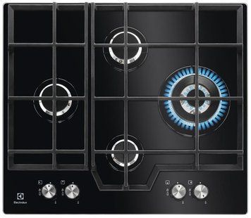 Варочная поверхность Electrolux газовая на стекле, 60см, чугун, черный RC_KGG6456K фото