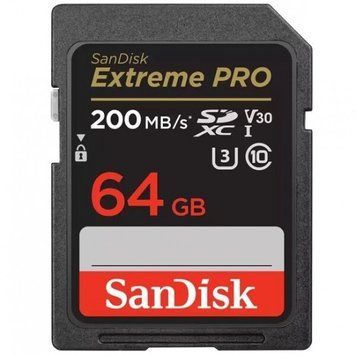 Карта пам'яті SanDisk SD 64GB C10 UHS-I U3 R200/W90MB/s Extreme Pro V30 RC_SDSDXXU-064G-GN4IN фото