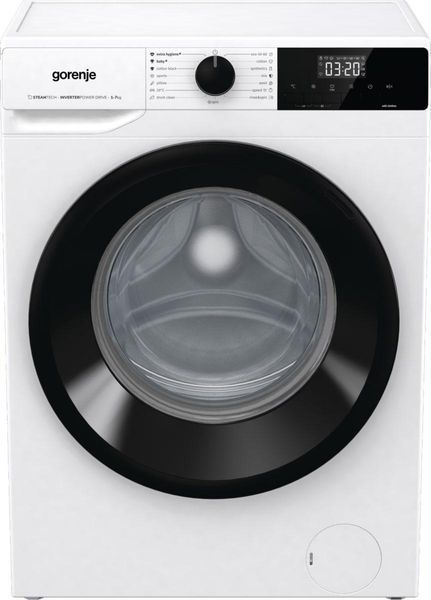Gorenje Пральна машина фронтальна, 7кг, 1400, A+++, 47см, дисплей, пар, інвертор, білий RC_WNHEI74SAS фото