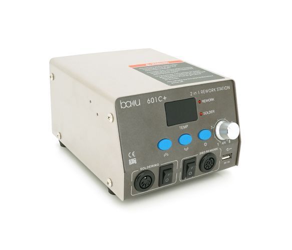 Паяльна станція термоповітряна BAKU BA-601C+ фен, паяльник, цифрова індикація, USB 5V 1A U_35763 фото