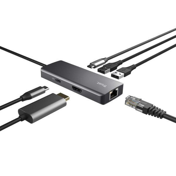 Хаб Trust Dalyx 6-in-1 USB-C Multi-port Dock Aluminium RC_24968_TRUST фото