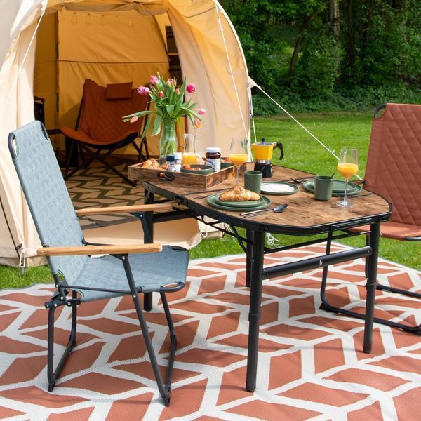 Стіл Bo-Camp Woodbine Oval 100x70 cm Black/Wood look (1404185) DS_DAS302783 фото