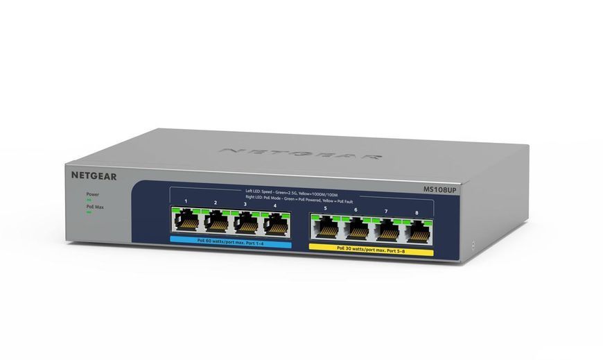 Комутатор NETGEAR MS108UP 8x2.5GE PoE, 230Вт, Некерований RC_MS108UP-100EUS фото
