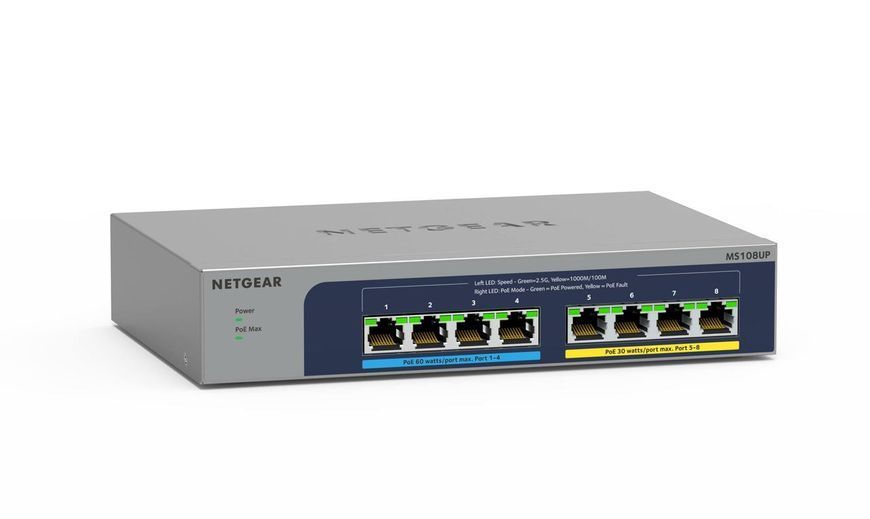 Комутатор NETGEAR MS108UP 8x2.5GE PoE, 230Вт, Некерований RC_MS108UP-100EUS фото