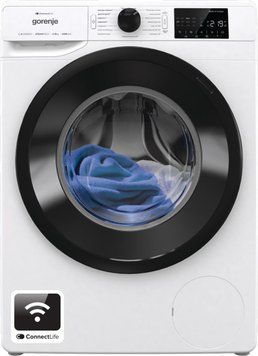 Gorenje Пральна машина фронтальна, 8кг, 1400, A+++, 55см, дисплей, інвертор, пар, Wi-Fi, білий RC_WPNEI84A1SWIFI фото