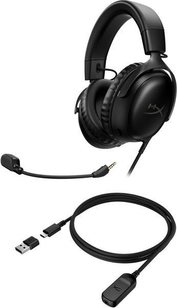 Гарнитура игровая HyperX Cloud III, mini-jack/USB-A/USB-C, 1.2м/1.3м, черный RC_727A8AA фото