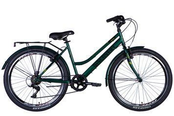 Велосипед сталь 26 Discovery PRESTIGE WOMAN Vbr рама-17" зеленый с багажником задн St с крылом St 2024 VT_OPS-DIS-26-590 фото