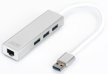 Хаб DIGITUS USB-A > 3xUSB-A/RJ45 RC_DA-70250-1 фото
