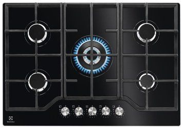 Варочная поверхность Electrolux газовая на стекле, 75см, чугун, черный RC_KGG75362K фото