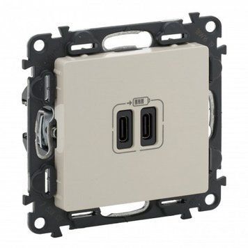 Розетка Legrand Valena LIFE USB-С+USB-С, 3А 5В, слоновая кость RC_753207 фото
