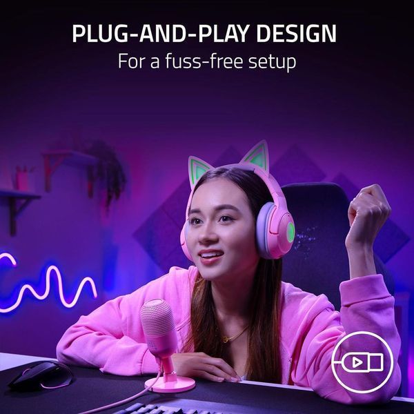 Микрофон геймерский Seiren V3 Mini, Omni, USB-A, 1.2м, quartz Razer RC_RZ19-05050200-R3M1 фото
