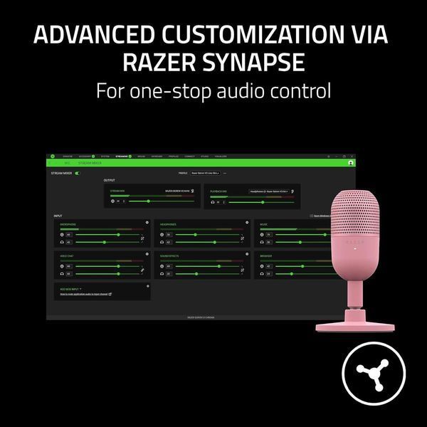 Микрофон геймерский Seiren V3 Mini, Omni, USB-A, 1.2м, quartz Razer RC_RZ19-05050200-R3M1 фото