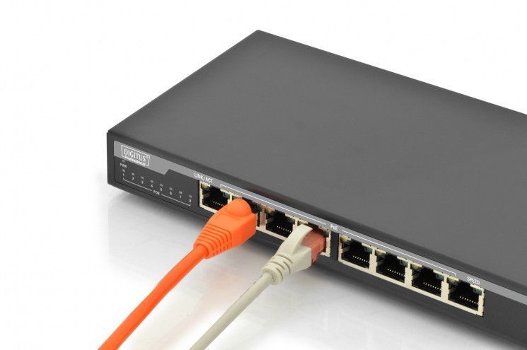 Комутатор DIGITUS 8 Port Gigabit PoE Switch 135W Unmanaged RC_DN-95340 фото