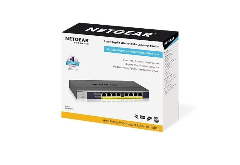 Комутатор NETGEAR GS108PP 8xGE PoE, 123Вт, Некерований RC_GS108PP-100EUS фото