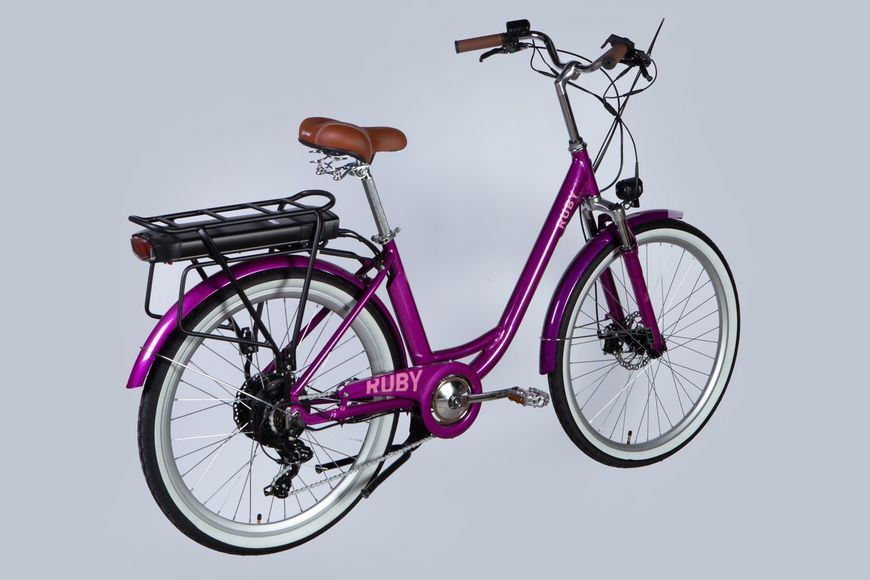 Велосипед з електроприводом 26" AL Dorozhnik eRUBY DD FR рама-17" 36B 12.5А*г 500Вт пурпурний YS 7809 2025 VT_ELB-D-26-260 фото