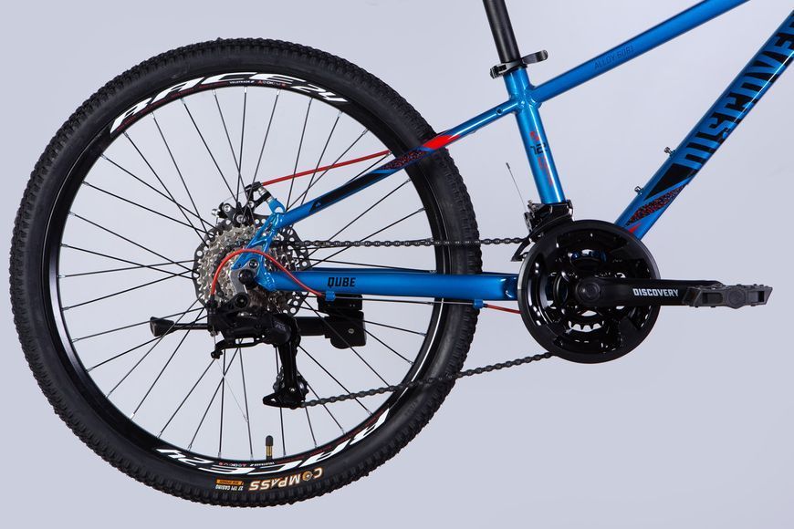 Велосипед AL 24" Discovery QUBE DD CS рама-11,5" синьо-чорний 2025 VT_OPS-DIS-24-337 фото