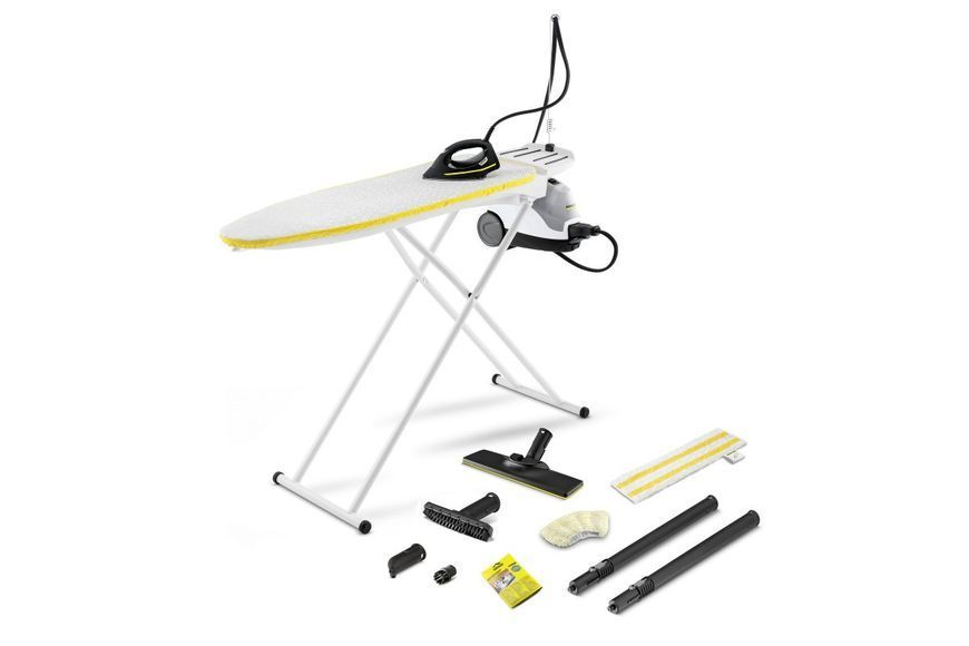 Пароочиститель SI 4 EasyFix Iron, 2000Вт, 800мл, 3.5Бар, глад.доска, утюг, швабра, белый Karcher RC_1.512-637.0 фото