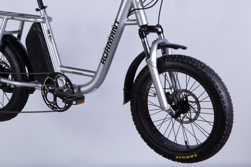 Велосипед с электроприводом 20" AL Dorozhnik eADAMANT DD FR рама-18,5" 48В 17.5А*ч 500Вт серебристый 2025 VT_ELB-D-20-063 фото