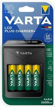 Зарядний пристрій Varta Lcd Plug Charger 4хNI MH AA2600 мА&bull;год RC_57687101461 фото