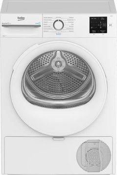 Beko Сушильна машина тепловий насос, 8кг, A++, 55см, дисплей, підсвічування барабана, пар, білий RC_BM3T38239WW фото