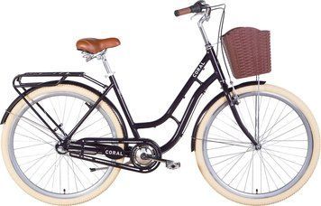 Велосипед AL 28" Dorozhnik CORAL планет. рама-19" темно-сірий з багажником зад St, з крилом St, з кошиком Pl 2022 SHIMANO NEXUS VT_OPS-D-28-303 фото