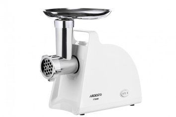 М'ясорубка Ardesto MGL-1730R 1700Вт, продук.-1.6кг/хв, 2 решітки + для ковб., кеббе, пластик, білий RC_MGL-1730R фото