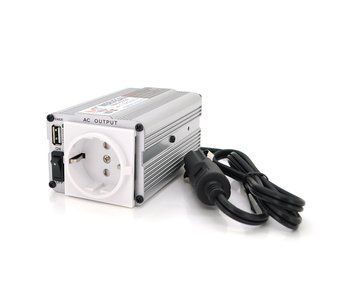 Инвертор напряжения MSI-15012 ((150W)) 12/220V approximated 1Shuko USB клеммы + зажимы Q24 U_28977 фото