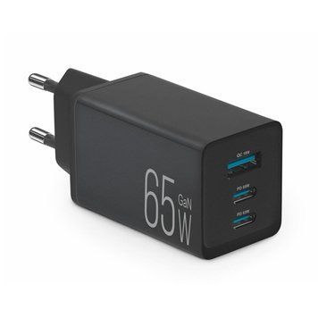 Мережевий зарядний пристрій Brevia ePowerGaN PD65W 2xUSB-C+USB-A чорний LI_44065GDCUB фото