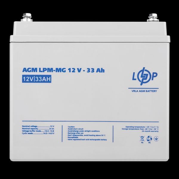 Акумулятор мультигелевий LPM-MG 12V - 33 Ah LP_6558 фото