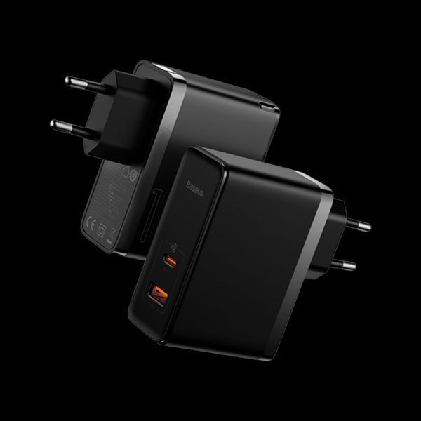 Сітчасте зарядне пристрій Baseus GaN5 Pro 2 порти, USB + Type-C 100W Чорний (CCGP090201) LP_20420 фото