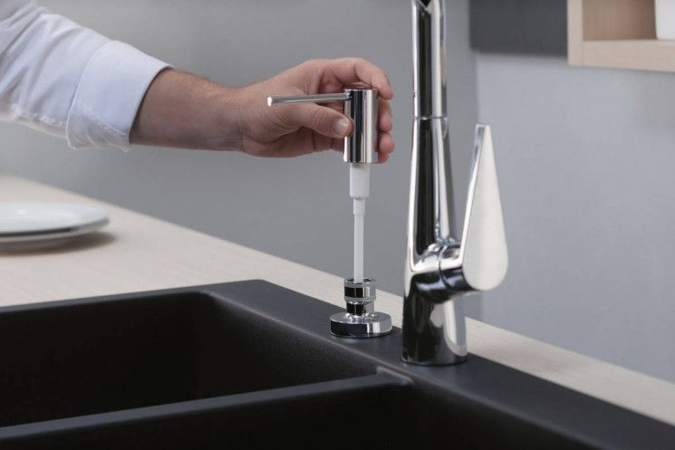 Дозатор для моющих средств Hansgrohe A51, 500мл, стальной RC_40448800 фото
