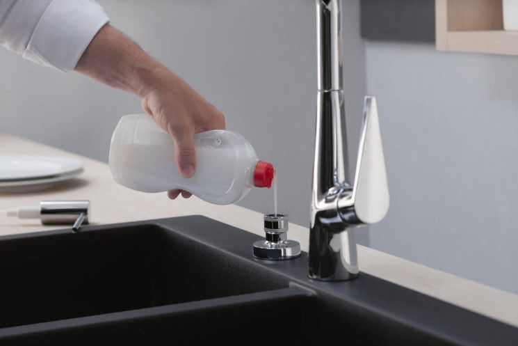 Дозатор для моющих средств Hansgrohe A51, 500мл, стальной RC_40448800 фото