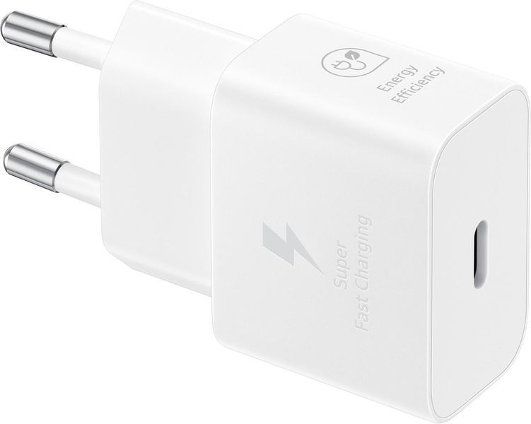 Зарядний пристрій мережевий Samsung 25Вт USB-С, кабель USB-C > USB-C, 1м, білий RC_EP-T2510XWEGEU фото