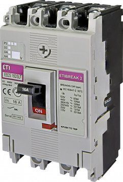Автоматический выключатель ETI, EB2S 160/3LF 16A (16kA, фикс./фикс.) 3P RC_4671801 фото