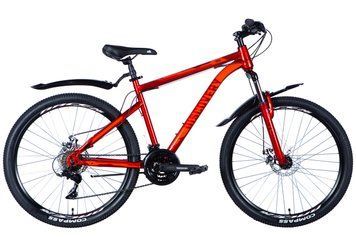 Велосипед сталь 26" Discovery TREK AM DD рама-18" червоний з крилом Pl 2024 VT_OPS-DIS-26-592 фото