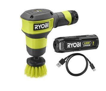 Щетка аккумуляторная Ryobi RSCR4-120G для легкой очистки раковин, душевых кабин и грязной обуви HY_099113304 фото
