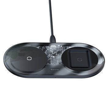Бездротовий зарядний пристрій Baseus Simple 18W 2 in 1 Crystal (WXJK-A01) LP_16445 фото
