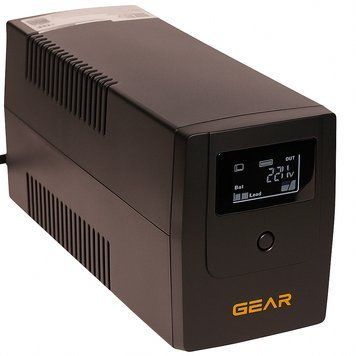 Пристрій безперебійного живлення GEAR 600VA LCD plastic RJ45+USB (GU-600PLCD) IP_GU-600PLCD фото