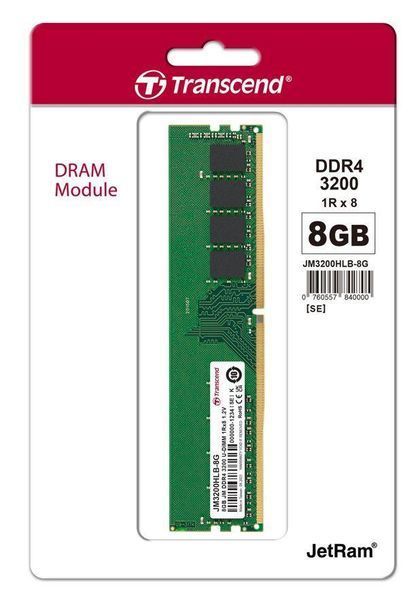 Память ПК Transcend DDR4 8GB 3200 RC_JM3200HLB-8G фото