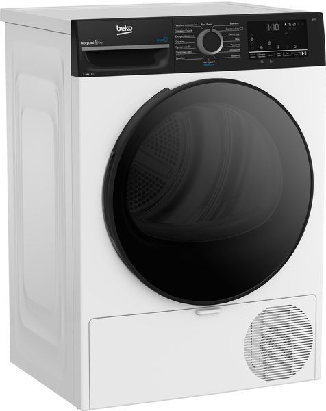 Beko Сушильна машина тепловий насос, 8кг, A++, 60см, дисплей, підсвічування барабана, пар, білий RC_BM3T48239WPBB2 фото