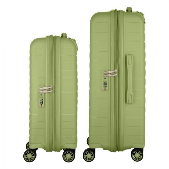 Набір валіз 2E, Aero, поліпропілен, (M+S), TSA, 4 колеса, EXP, оливково-зелений RC_2E-SPP-AERO-SET2-MG фото