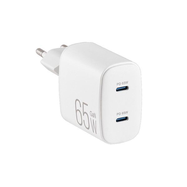 Мережевий зарядний пристрій Brevia ePowerGaN PD65W 2xUSB-C білий LI_44065GDCW фото
