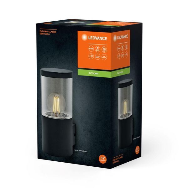 Светильник LEDVANCE E27 фасадный IP44 ENDURA CLASSIC EBRO WALL черный RC_4058075834989 фото