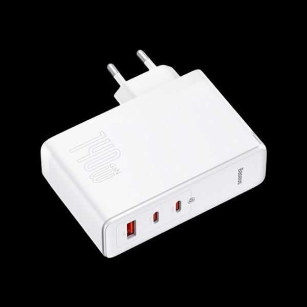 Сітчасте зарядне пристрій Baseus GaN5 Pro 3 порти, USB + Type-C 140W Білий (CCGP100202) LP_20421 фото