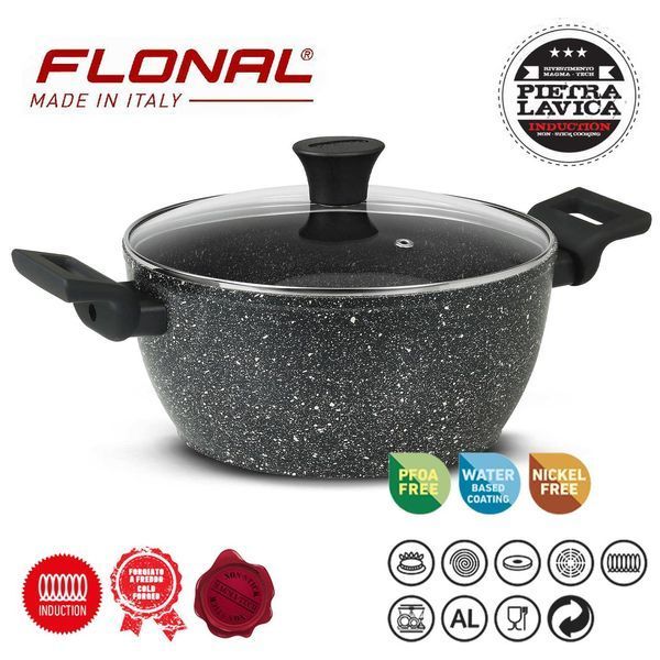 Кастрюля Flonal Pietra Lavica 4,3 л з кришкою (PLICV2480) DS_DAS301947 фото