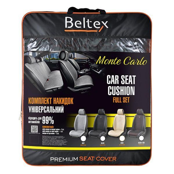 Комплект преміум накидок для сидінь BELTEX Monte Carlo, black-red LI_BX81110 фото