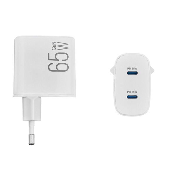 Мережевий зарядний пристрій Brevia ePowerGaN PD65W 2xUSB-C білий LI_44065GDCW фото