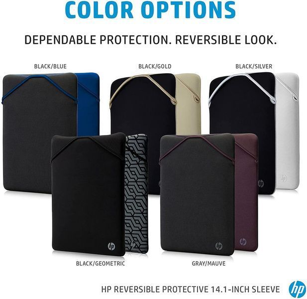 Чохол для ноутбука HP, Protective Reversible, 14&rdquo; неопрен, чорний/синій RC_2F1X4AA фото