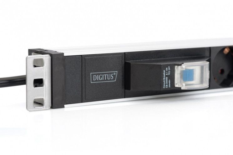 Блок розеток Digitus 1U, 6xSchuko, 16A, 250V, автомат, вилка Schuko RC_DN-95417 фото