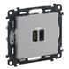 Розетка Legrand Valena LIFE USB-А+USB-С, 3А 5В, алюминий RC_753306 фото 1